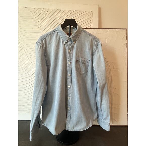 Levi’s Men’s Denim Button-Down Shirt Blue Cotton Size Large Long Sleeve - Picture 1 of 5